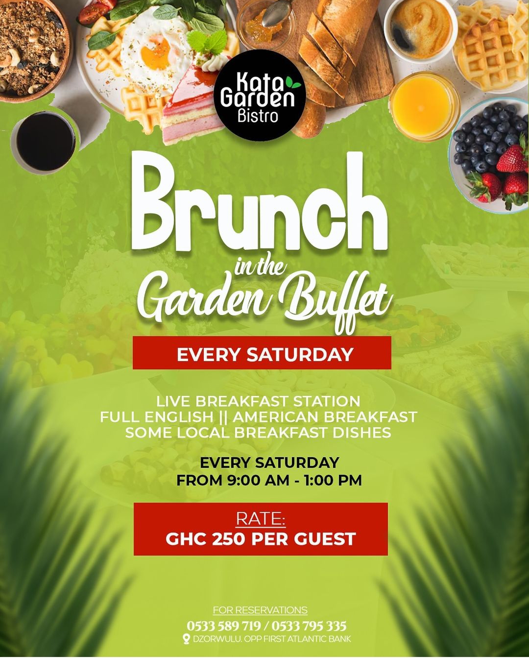 Brunch in the garden buffet